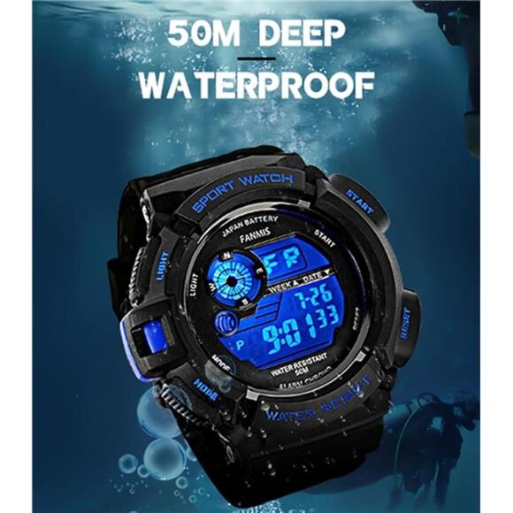 Mens Military Multifunction Digital LED Watch Electronic Waterproof Alarm Quartz - Picture 6 of 7